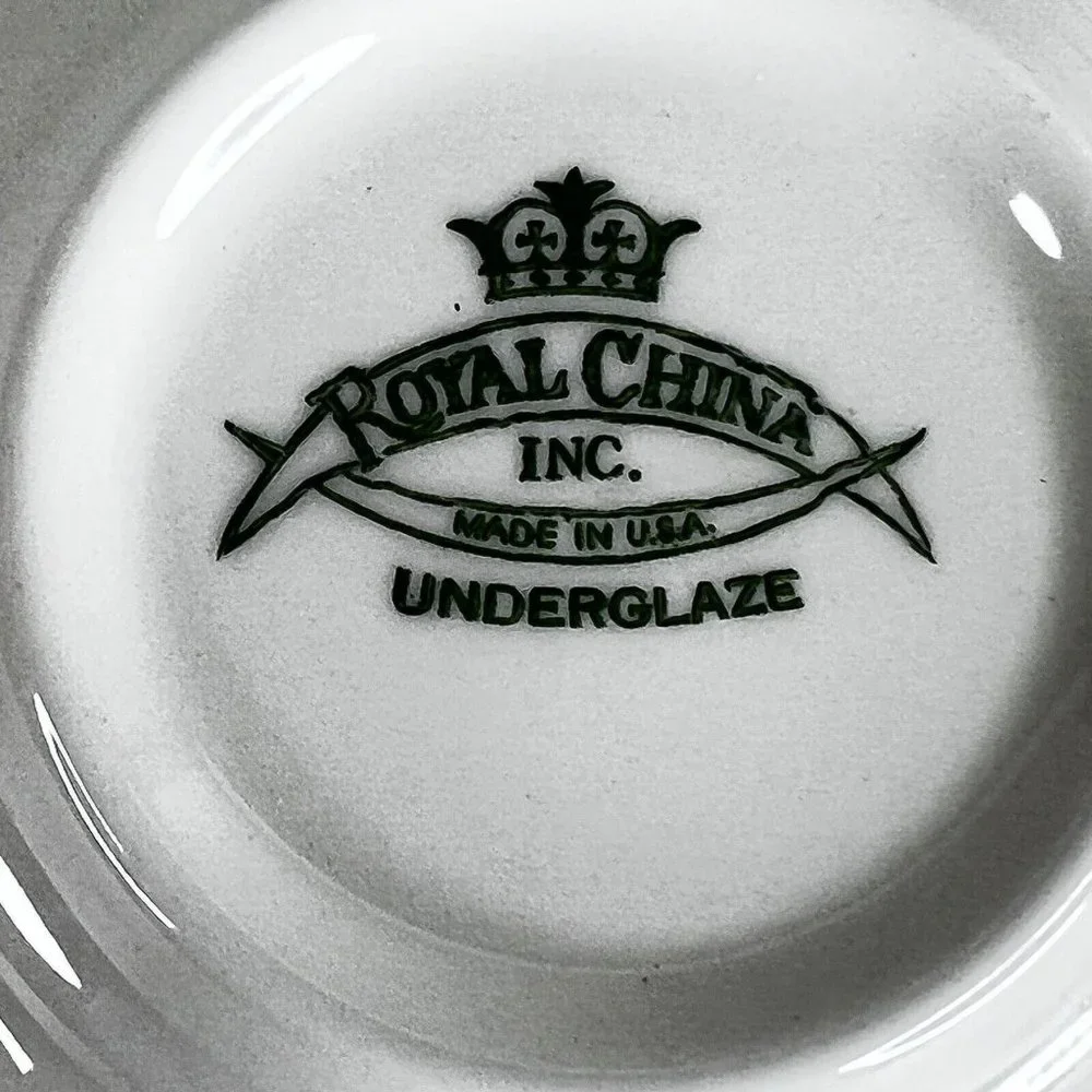 50th On The Lake Chicago‎ Ashtray Royal China Black White Nautical Souvenir USA